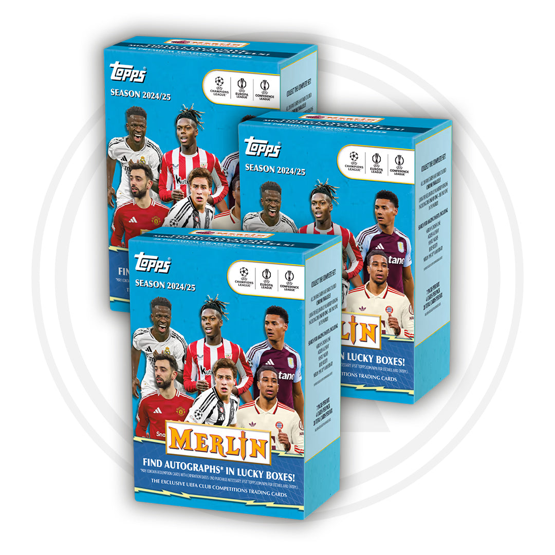 2024-25 TOPPS Merlin UEFA Club Competitions Soccer Cards Blaster Box Bundle