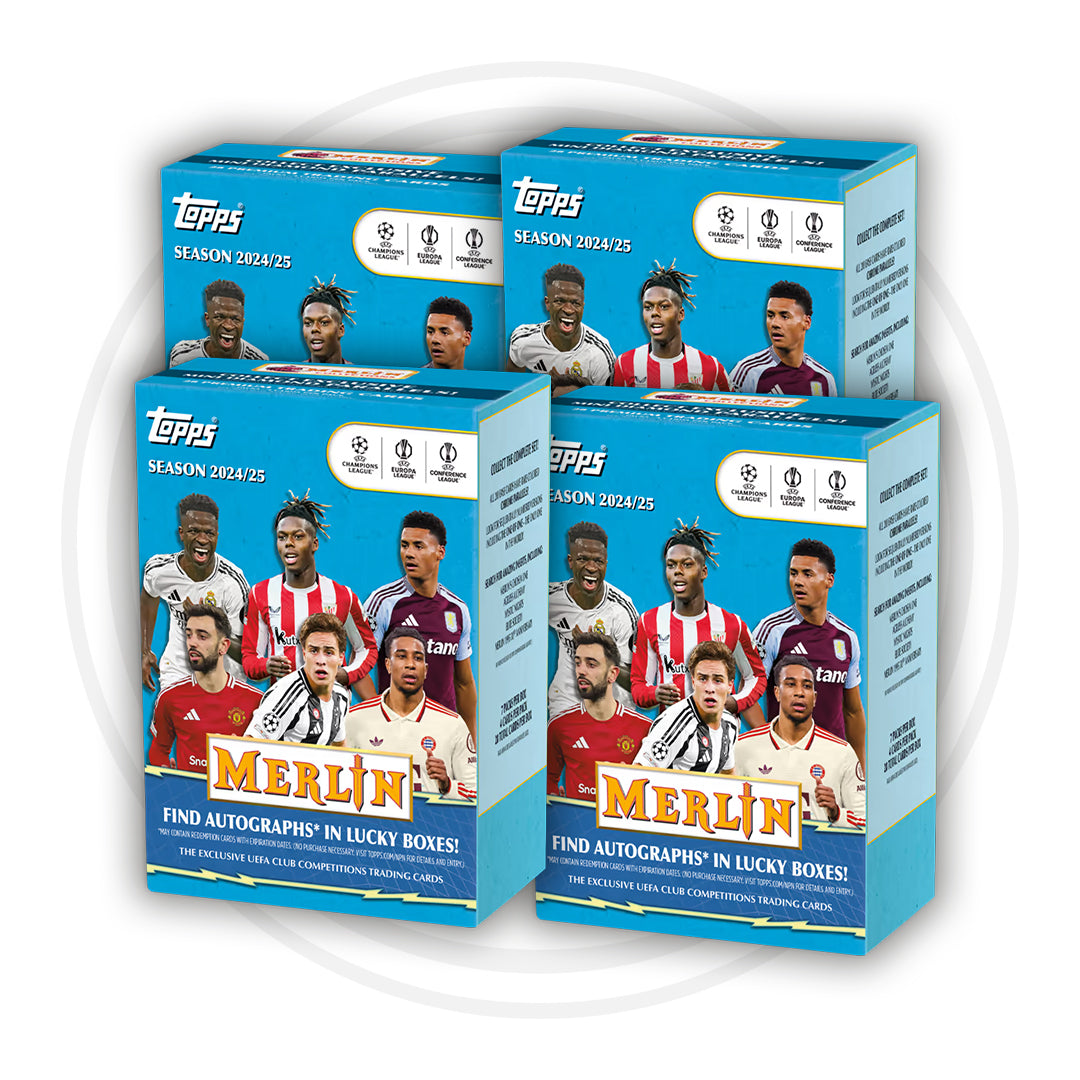 2024-25 TOPPS Merlin UEFA Club Competitions Soccer Cards Blaster Box Bundle