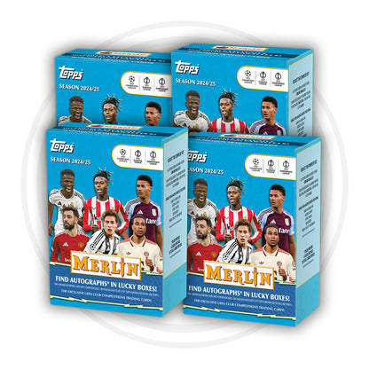 2024-25 TOPPS Merlin UEFA Club Competitions Soccer Cards Blaster Box Bundle