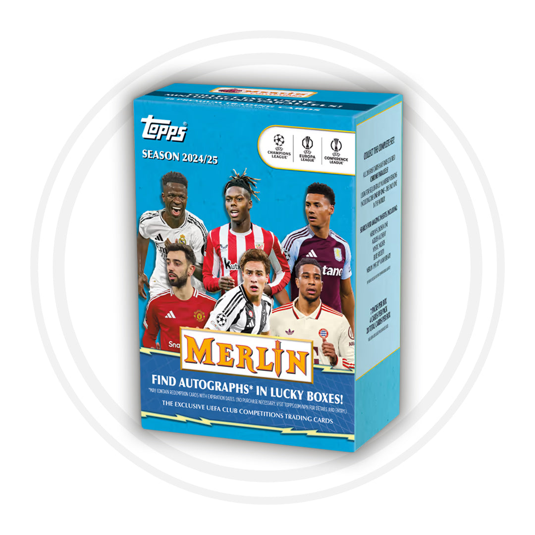 2024-25 TOPPS Merlin UEFA Club Competitions Soccer Cards Blaster Box